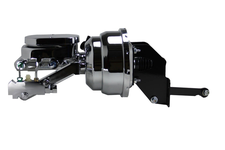 8 Inch LEED BRAKES Dual Power Booster, 1 Inch Bore Master With 4 Wheel Disc Proportioning Valve(Chrome)