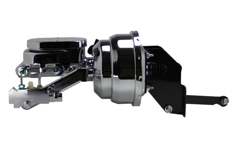 8 Inch LEED BRAKES Dual Power Booster, 1 Inch Bore Master With 4 Wheel Disc Proportioning Valve(Chrome)