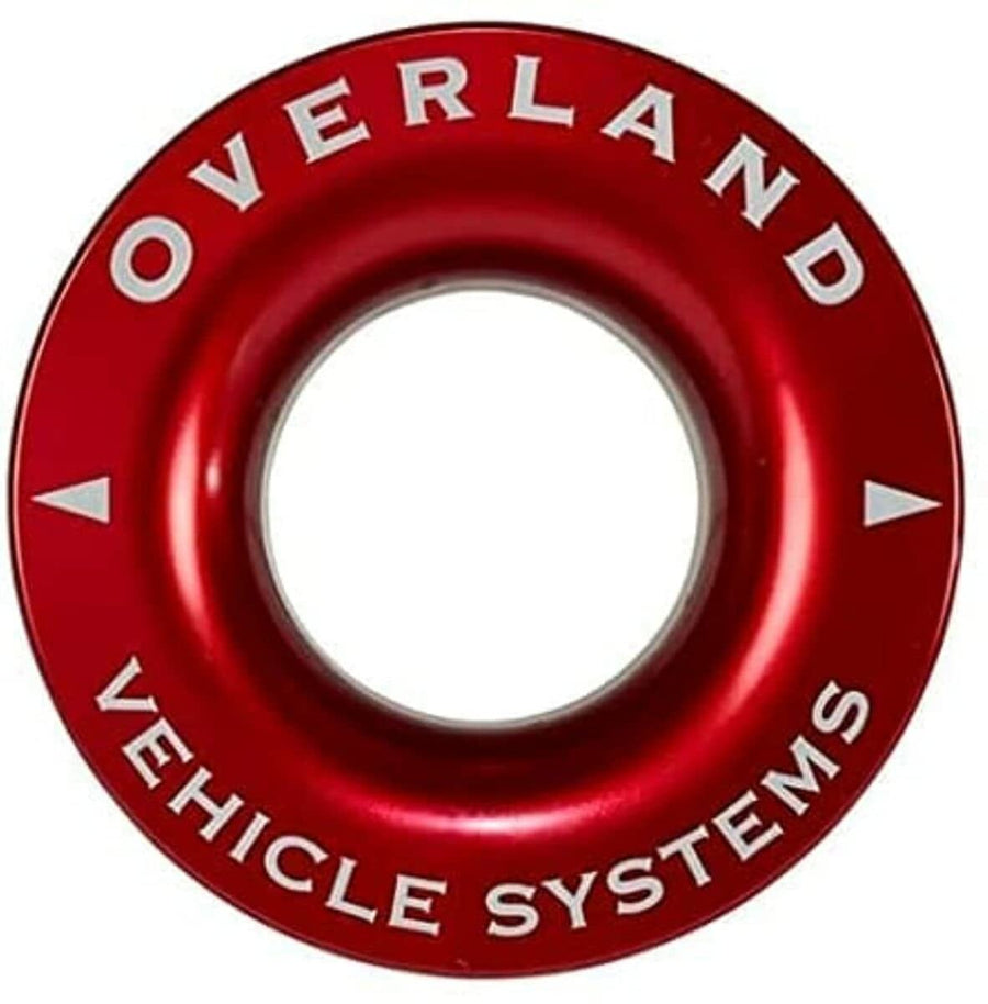 Recovery Ring Overland Vehicle Systems 2.5" 10,000 lb. Red with Storage Bag - T6 6061 Aircraft Grade Aluminum - for Use for Truck, SUV, ATV and UTV