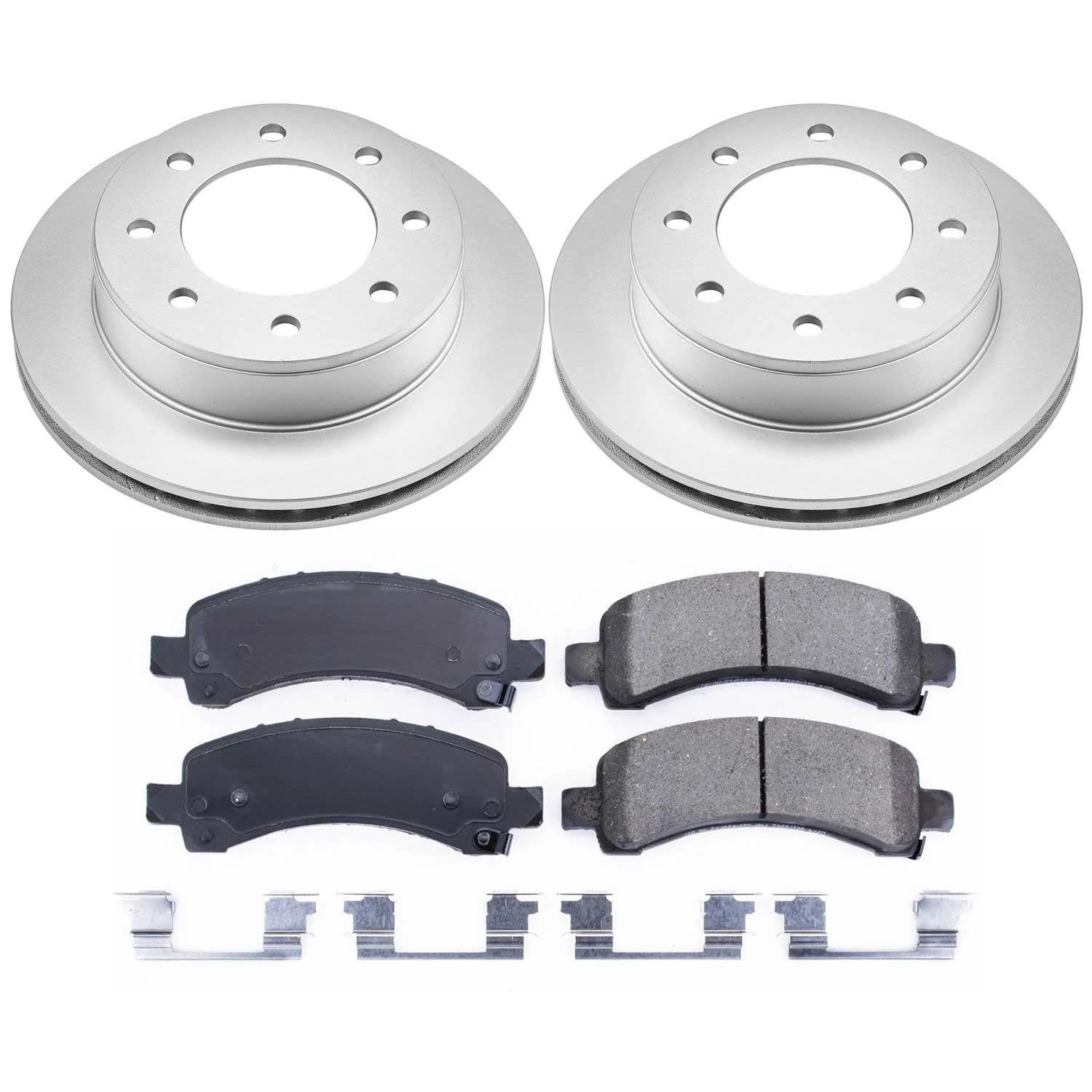 Power Stop CRK2039 Brake Rotor & Coated Ceramic Brake Pads- rear For Chevrolet Express 2500, Chevrolet Express 3500, GMC Savana 2500, GMC Savana 3500 [Model Specific]