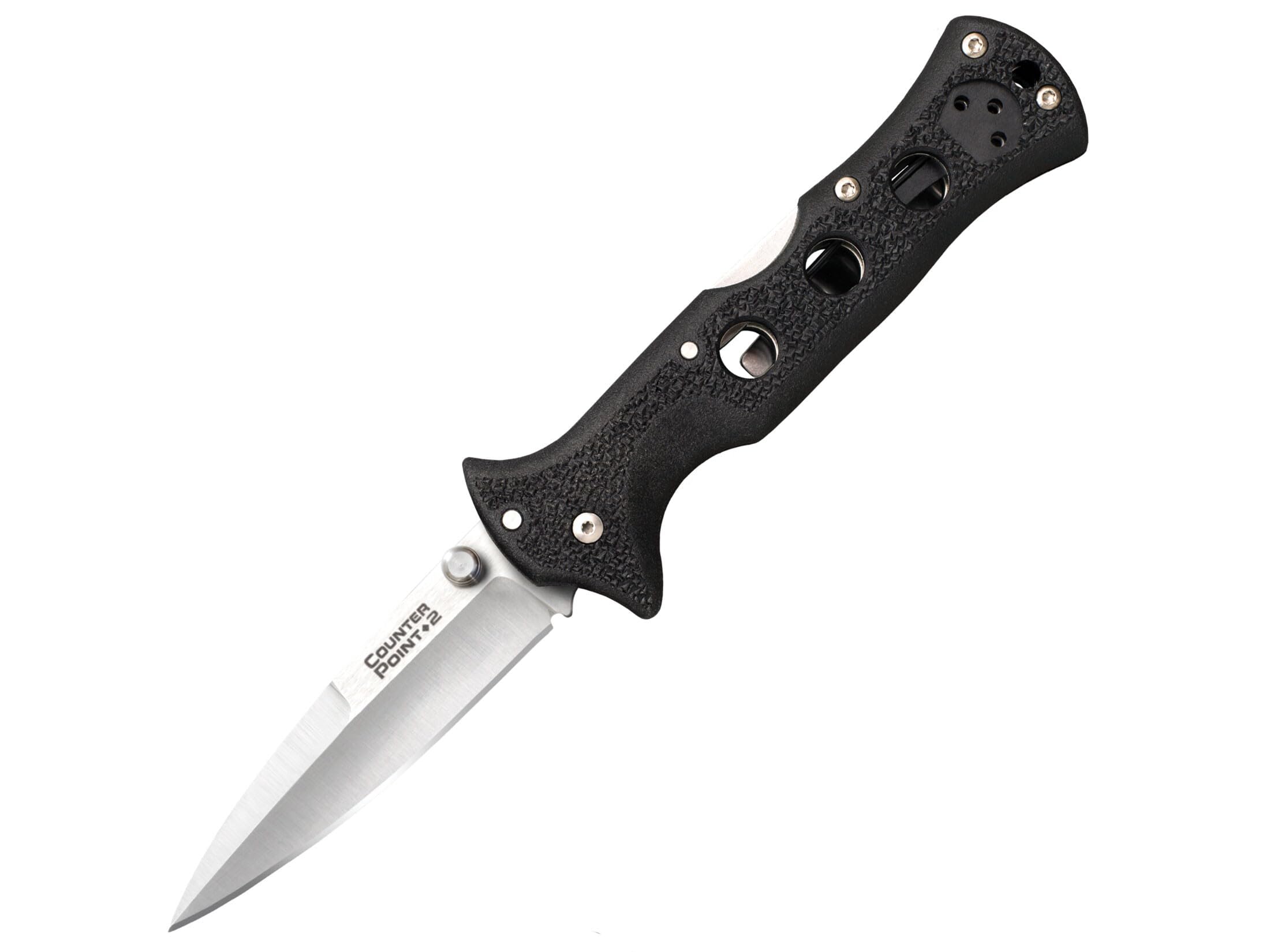 COLD STEEL 2 Counter Point 3" Japanese AUS8A Razor-Sharp Blade 3.875" Griv-Ex Handle Narrow Blade Folding Knife w/Tri-Ad Locking Mechanism