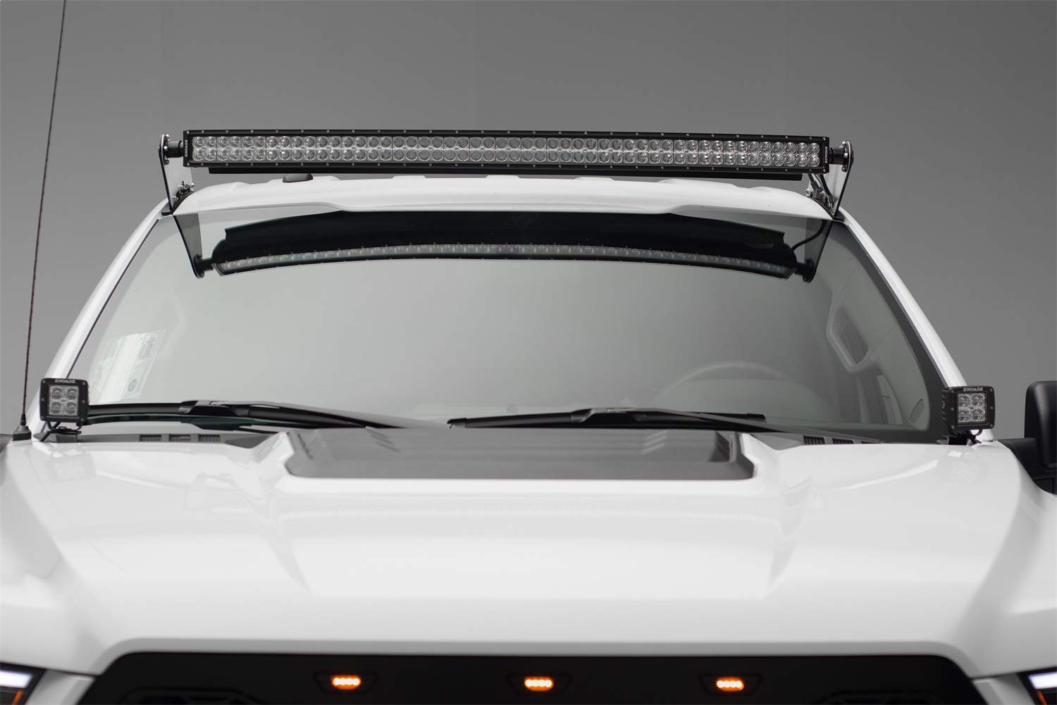 ZROADZ LED Front Roof Mounting Bracket - Compatible w/ 2015-2020 All Ford F-150 - to Mount (1) 52 Inch or Similar Style Curved Light Bar (Not Included) - PN #Z335162