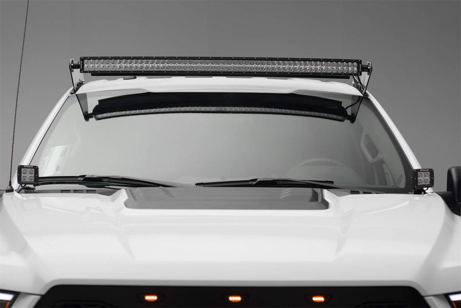 ZROADZ LED Mounting Bracket Front Roof - Compatible w/ 2015-2020 ALL Ford F-150 - to Mount (1) 52 Inch ZROADZ or similar style Curved LED Light Bar (Not Included) - PN #Z335662