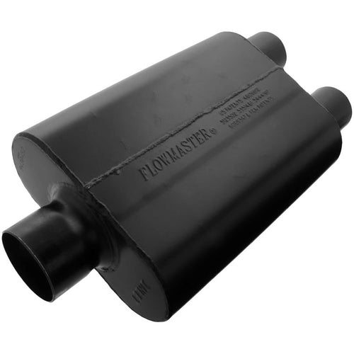 Flowmaster Super 44 Muffler Series – 3.00” - Center In/Dual Out – Aggressive Sound – 16 Gauge Aluminized Steel – For Classic & Late Muscle Cars, Street Rods, Trucks, SUVs (9430452)
