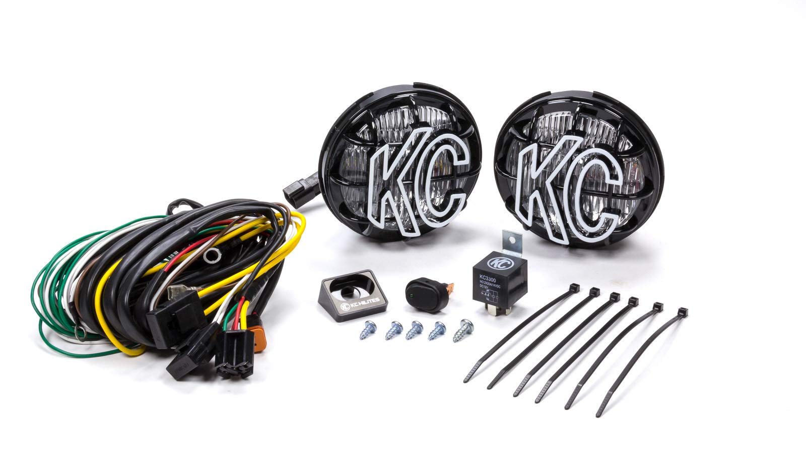 KC HiLiTES 452 Fog Light Apollo Pro 5"" 55w with Integrated Stone Guard - Pair Pack System, white light output