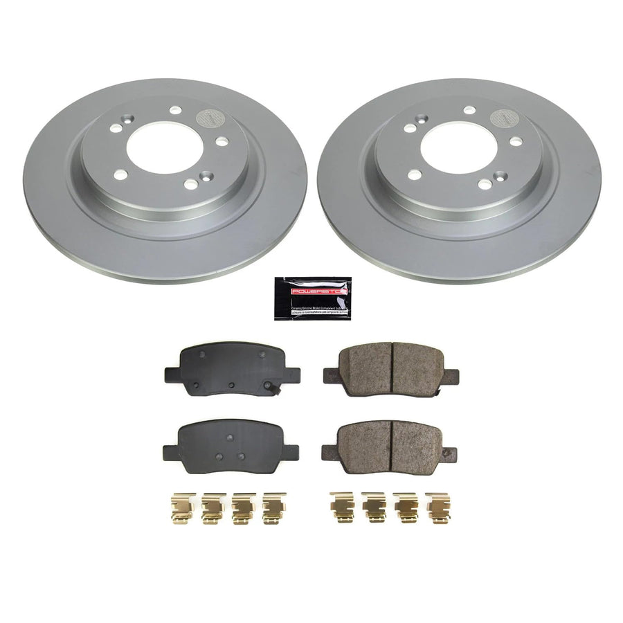 Power Stop CRK8937 Rear Geomet Coated Brake Rotor and Pad Kit