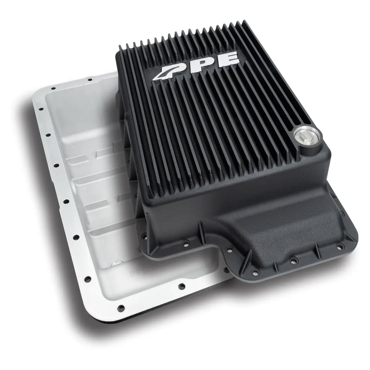 Heavy Duty PPE Cast Aluminum Deep Transmission Pan (Black) 328051020 Compatible for Ford 2003-2007 Super Duty with 5R110 Transmission