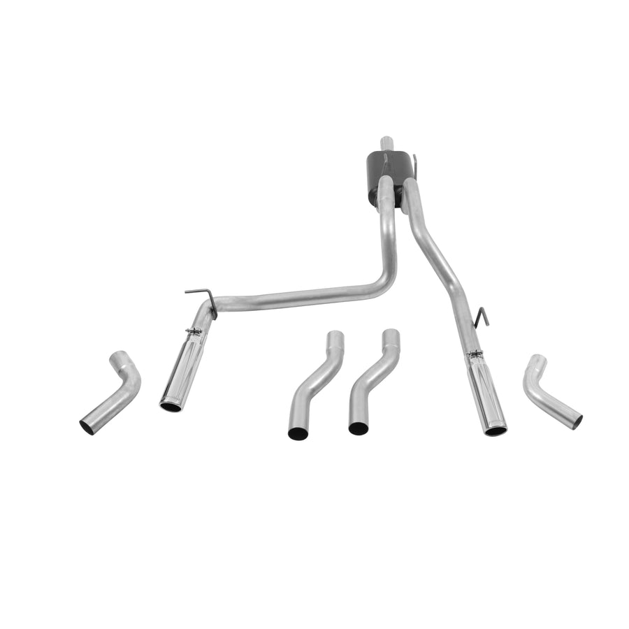 American Thunder Flowmaster 817424 Cat-Back Exhaust Kit Dual 2.5 Inch Tailpipes Stainless Steel 3 Inch Polished Stainless Steel Tips Compatible with 2006-2008 Dodge Ram 1500 4.7L