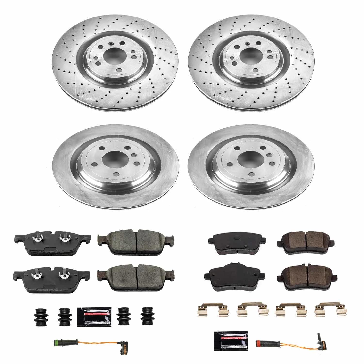Power Stop KOE8191 Front and Rear Replacement Brake Kit-OE Brake Rotors & Ceramic Brake Pads For Mercedes-Benz GLE43 AMG, Mercedes-Benz GLE550e, Mercedes-Benz ML550 [Model Specific]