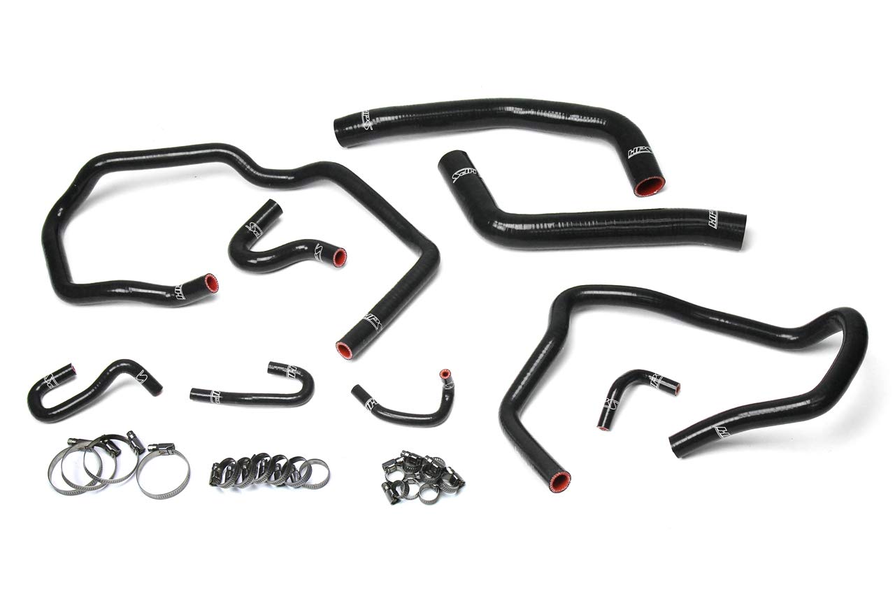 Black HPS 57-1611-BLK Silicone Radiator and Heater Hose Kit Coolant