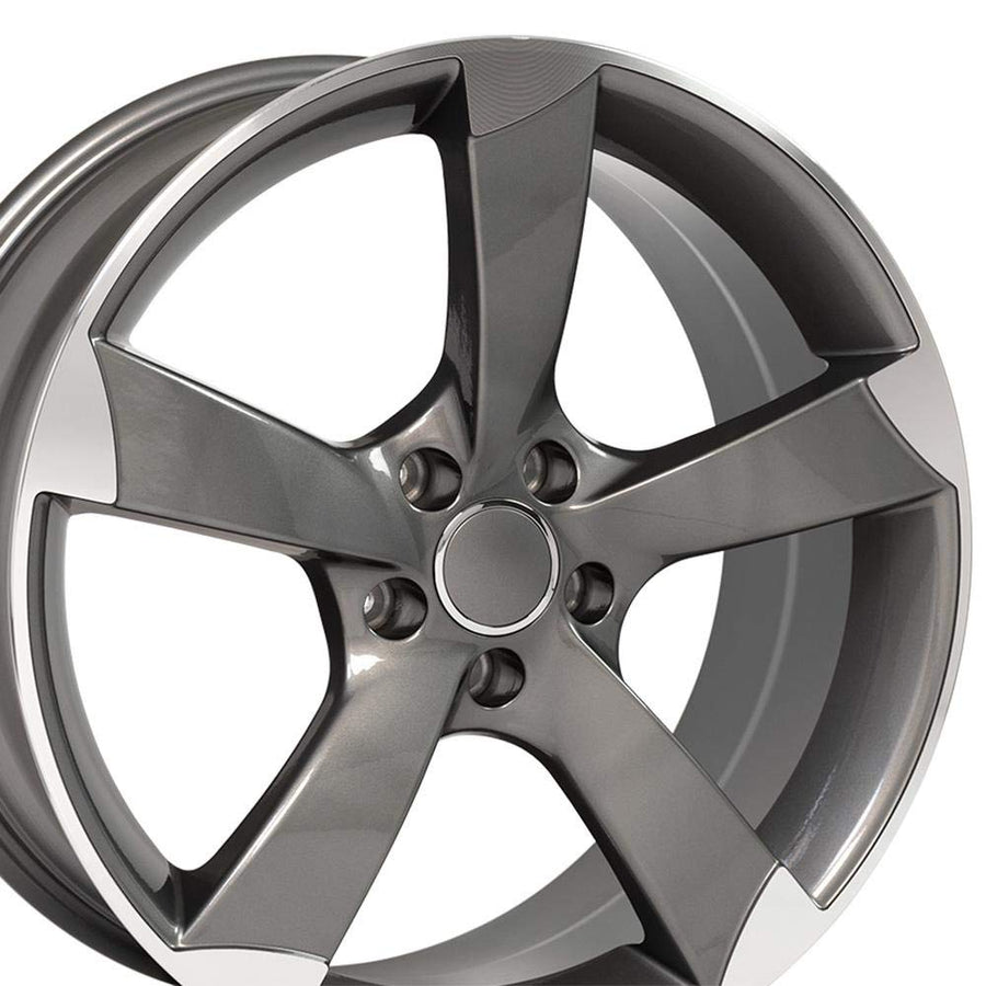 Gunmetal Machined Wheel OE Wheels LLC AU29-19085-5112-35MG Painted (19 x 8.5 inches /5 x 112 mm, 35 mm Offset)