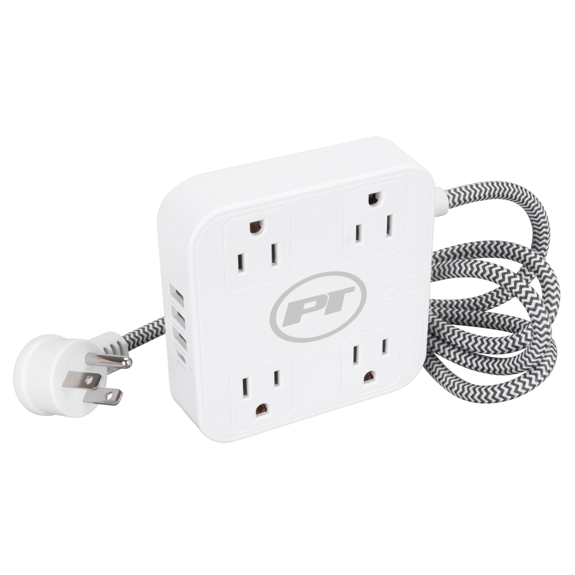 8-in-1 Performance Tool W2266 Power Strip with 4 Outlets, 3 USB and 1 USB-C Ports, Smart Chip, Fire-Retardant Casing, and Mounting Holes
