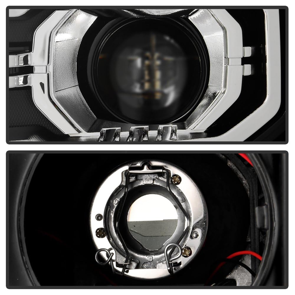 GMC Sierra 14-18 Spyder (xTune) Halogen Upgrade to w/LED DRL Model (Fit Halogen Only) Projector Headlights - Low Beam-H7(Included) ; High Beam-H7(Included) ; Signal-LED - Black