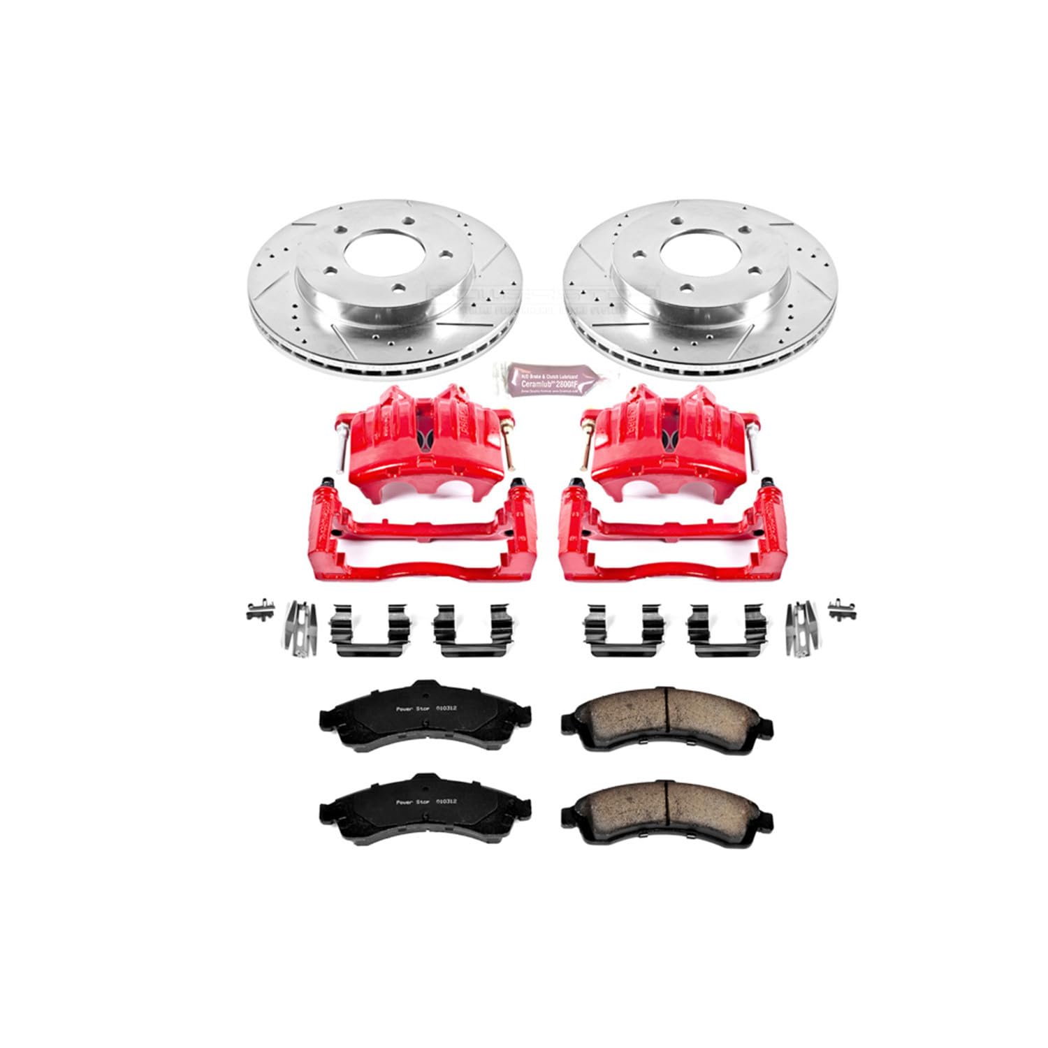 Power Stop 1-Click Performance Brake Kit with Caliper For Buick Rainier, Chevrolet Trailblazer, GMC Envoy, Isuzu Ascender, Oldsmobile Bravada [Model Specific]