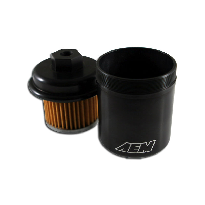 High Volume AEM 25-200BK Fuel Filter - Black