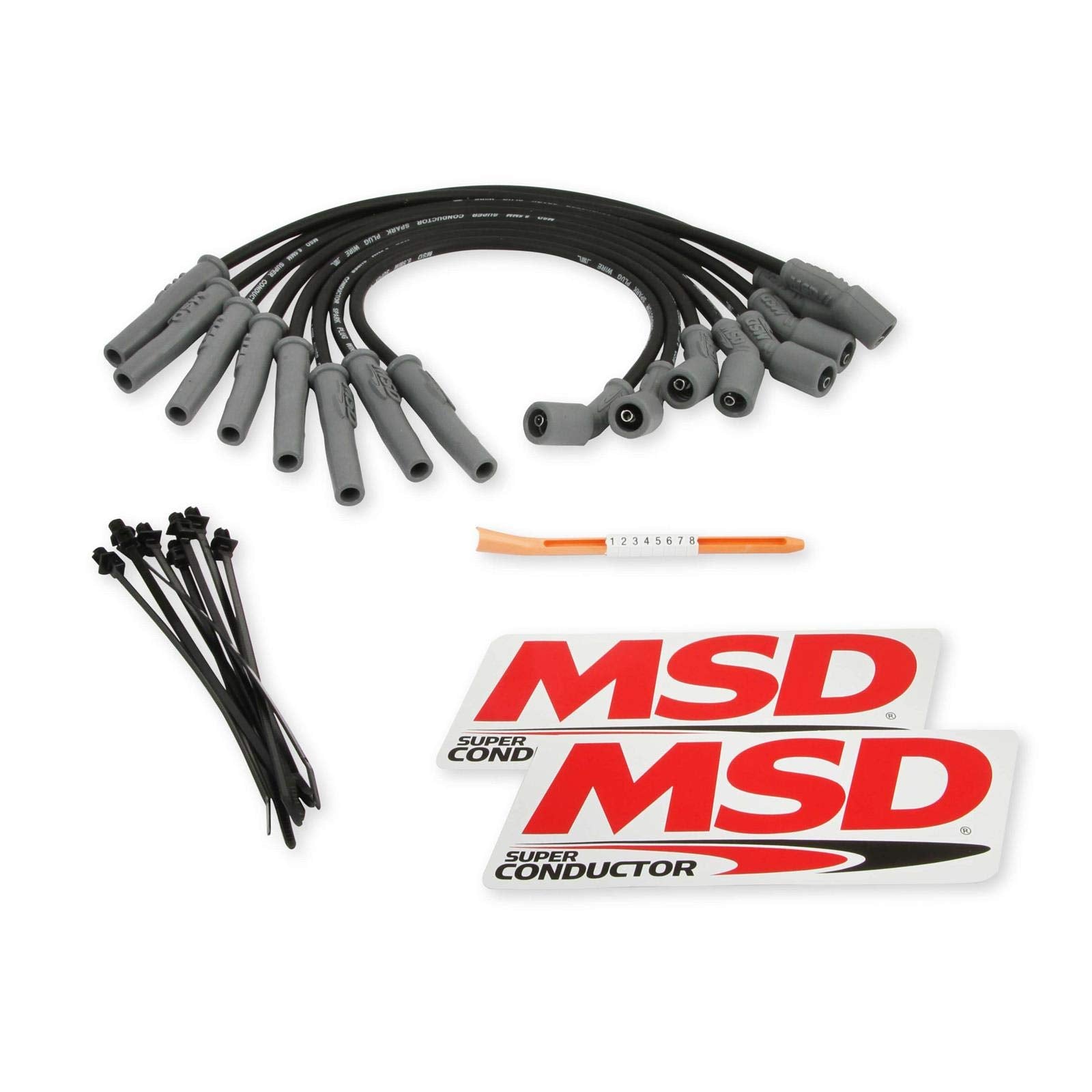 Black MSD 31633 Super Conductor Spark Plug Wire Set
