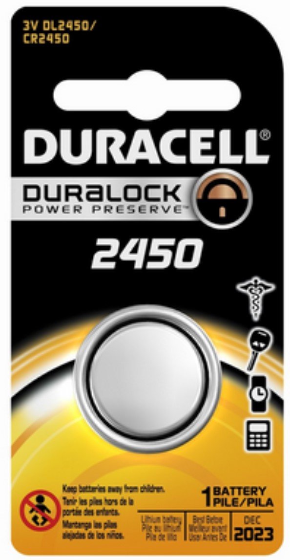 3 Volt Duracell Lithium Battery Security DL2450B 1 Each (Pack of 9)