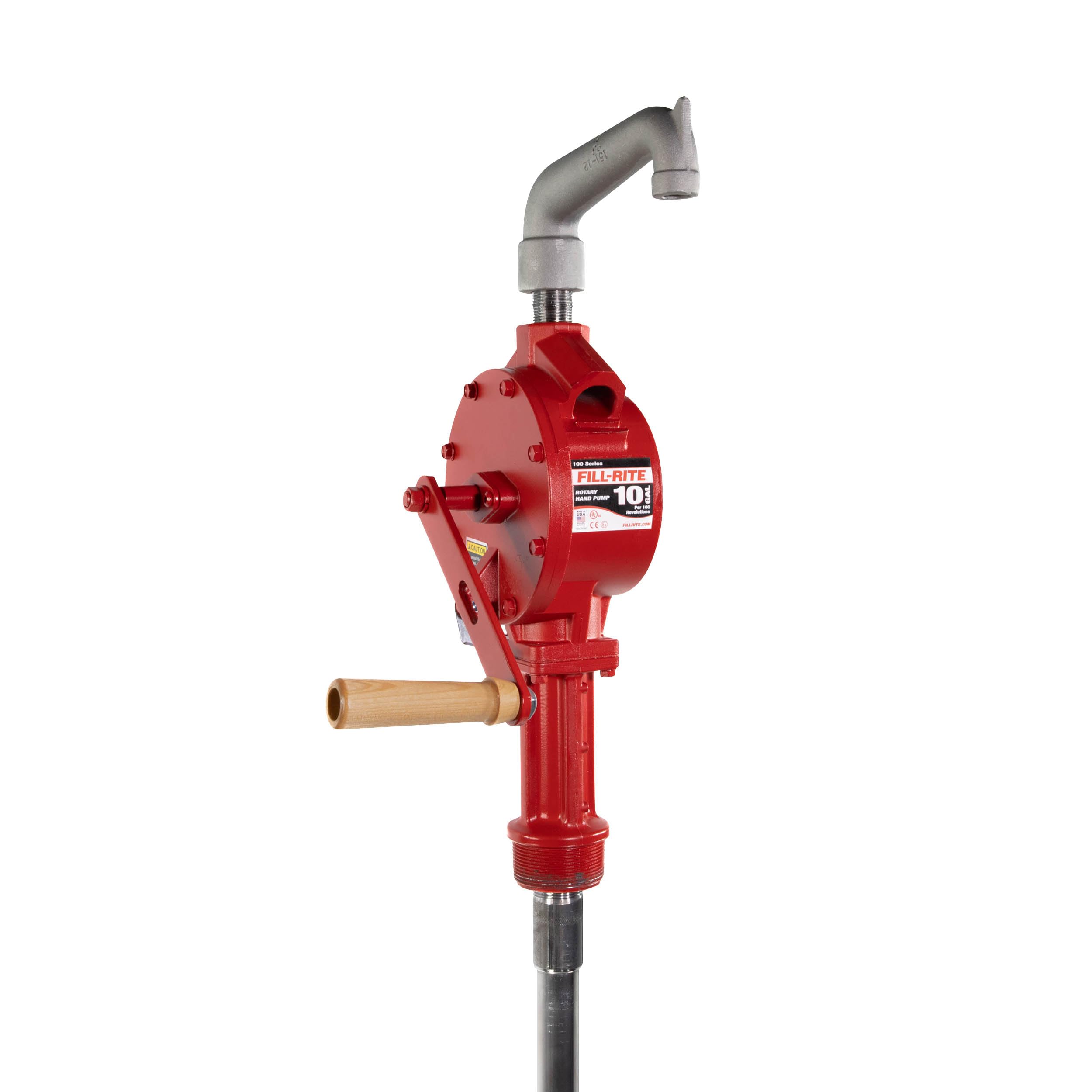 Fill-Rite Fuel Transfer FR113 Rotary Hand Pump w/Pail Spout & Suction Pipe