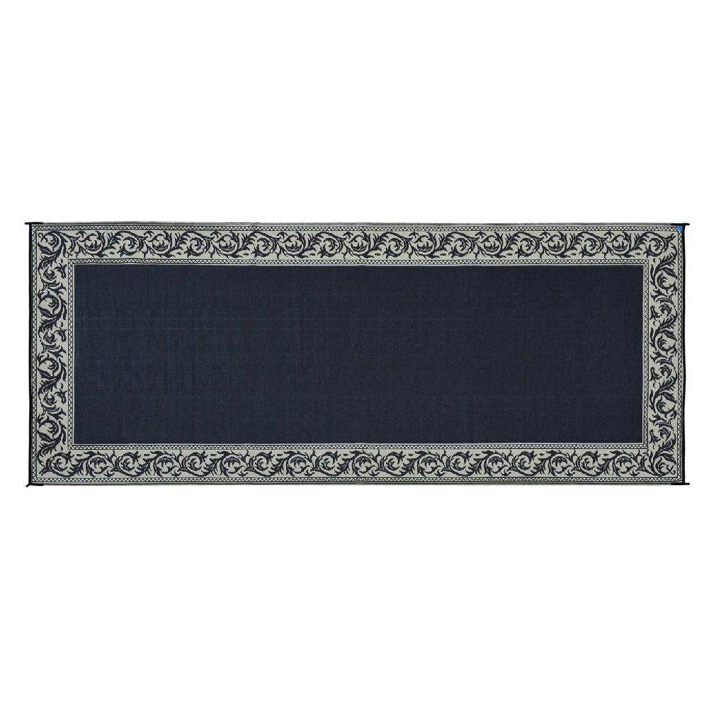 Ming's Mark RC1 Stylish Camping Reversible Classical Patio Mat - 8' x 20', Black/Beige Stylish Camping