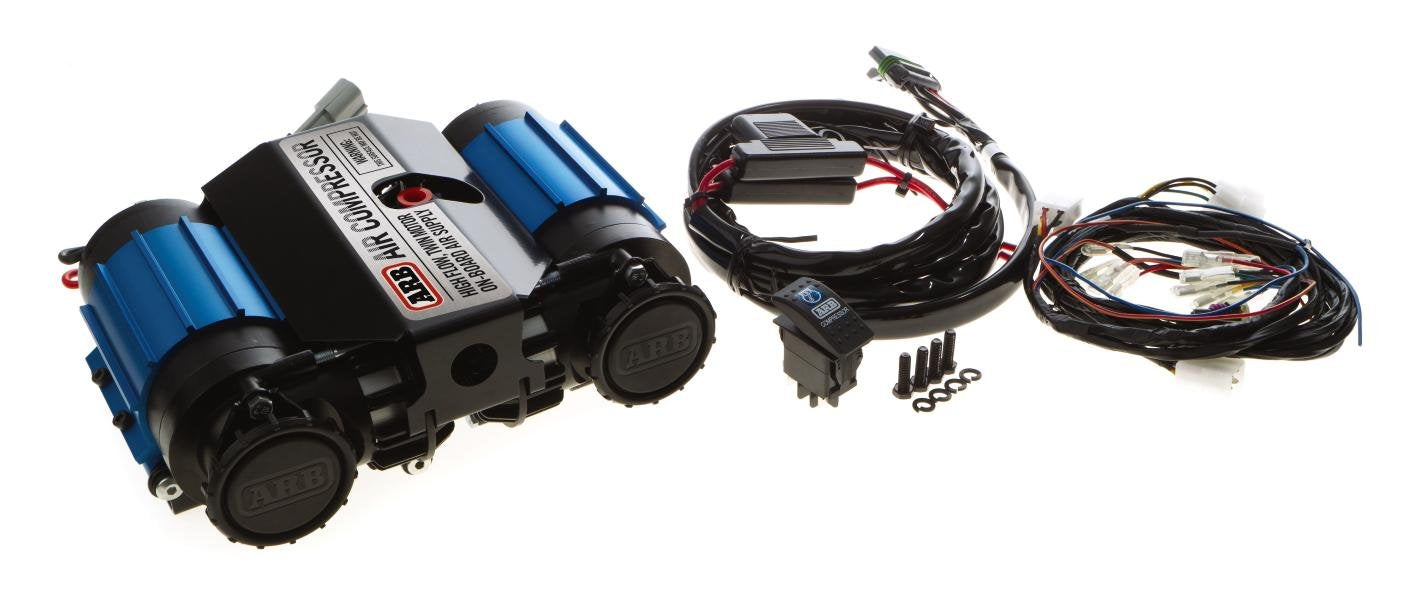 ARB CKMTA12 On-Board '12V' Twin High Performance Air Compressor, Ideal for Air Lockers Locking Differentials, Tire Inflator, Air Horn, Air Tools and Pneumatic Tools.
