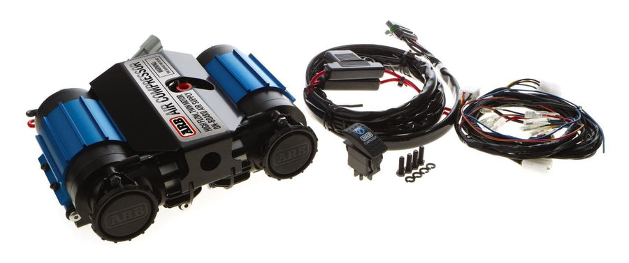 ARB CKMTA12 On-Board '12V' Twin High Performance Air Compressor, Ideal for Air Lockers Locking Differentials, Tire Inflator, Air Horn, Air Tools and Pneumatic Tools.