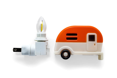 Camco Night Light Camper Plug-in - Includes (1) 120V LED Bulb, Creates Warm Glow - Camper Decor Features Fun Design, 360 Degree Swivel Base, and On/Off Switch (53102)