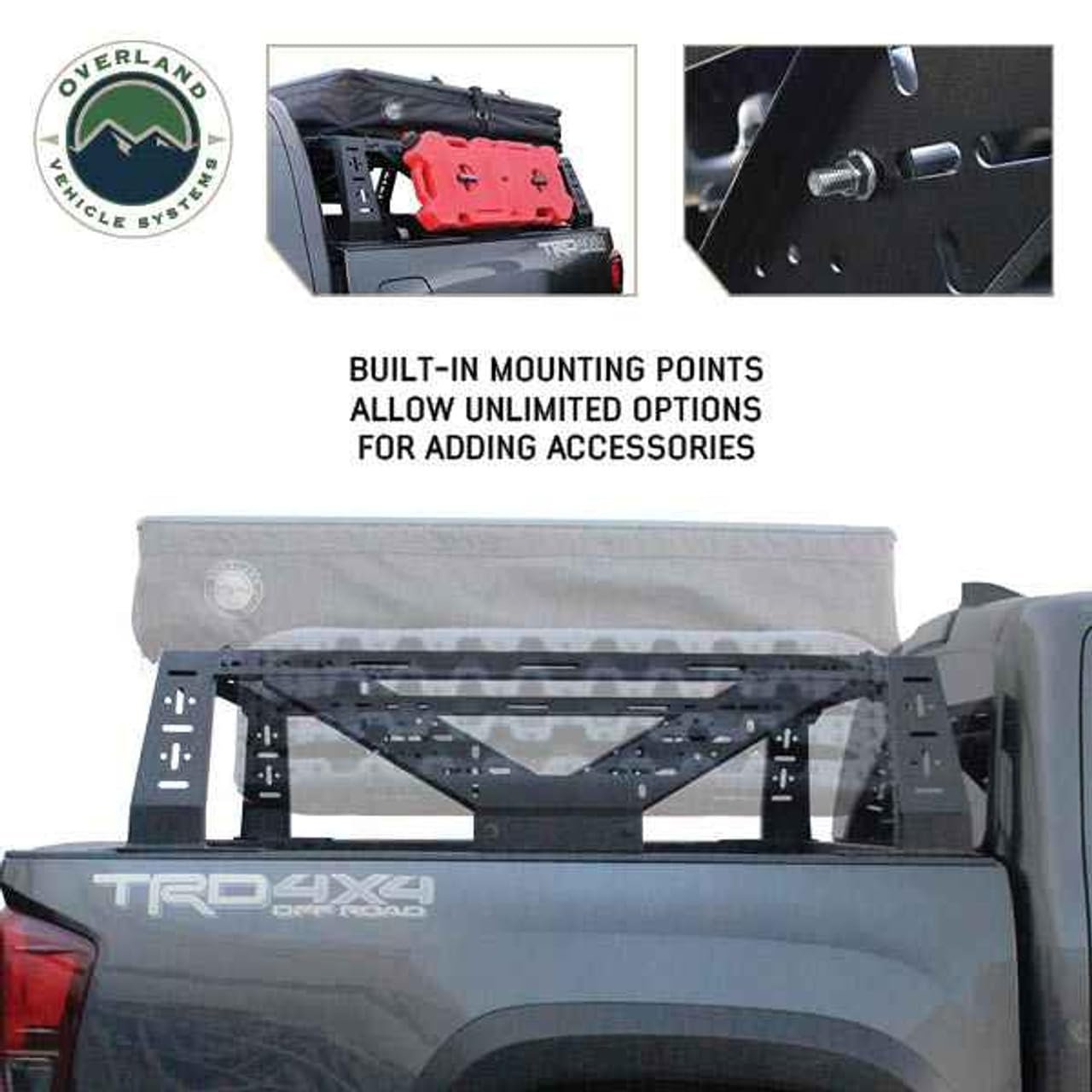 Mid-Height Bed Rack Overland Vehicle Systems for Mid-Size Trucks – Universal Fit, No-Drill Installation