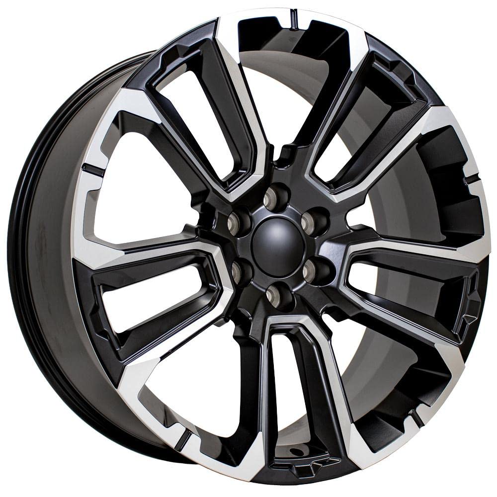 24 Inch OE Wheels CV68 Rim Fits Suburban 1500 High Country Style 6x139.7 24x10 Satin Black with Milled Edge - Hollander 14088 (1)