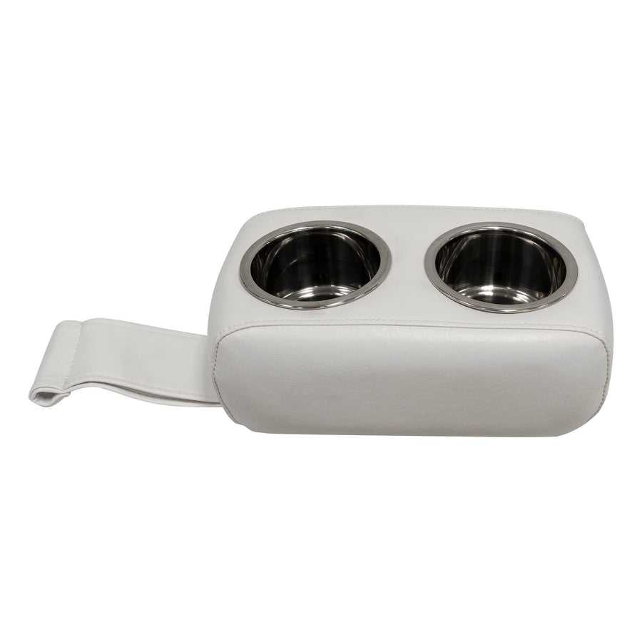 3059-784 Wise Pontoon Double Drink Holder with Stainless Steel Cup Holders, White