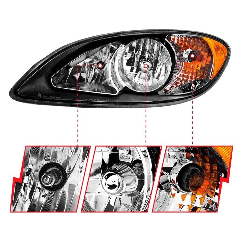 2008-2016 International Prostar ANZO Crystal Headlights Black Housing (OE Replacement) (131032)