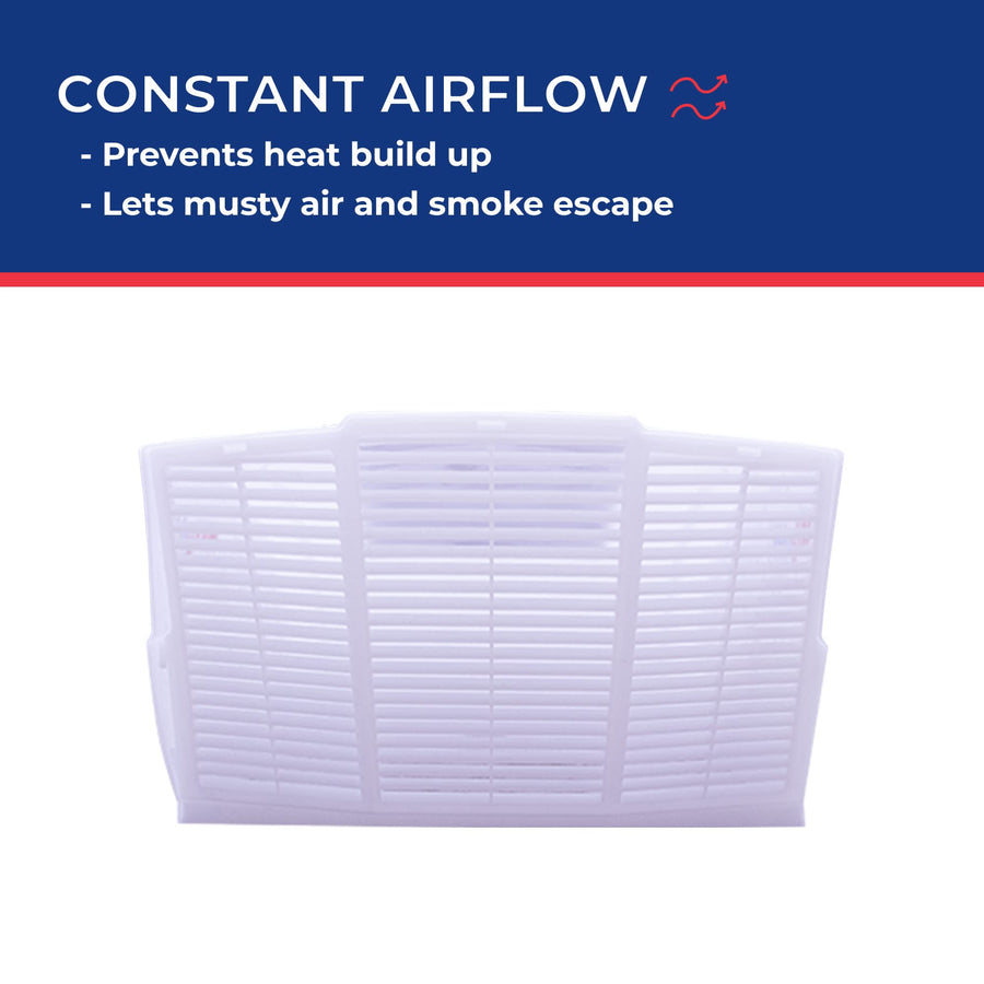 FANMATE MAXXAIR 00-955001 Cover with EZ Clip Hardware, Constant Airflow, Super Tough, White Fan/Vent