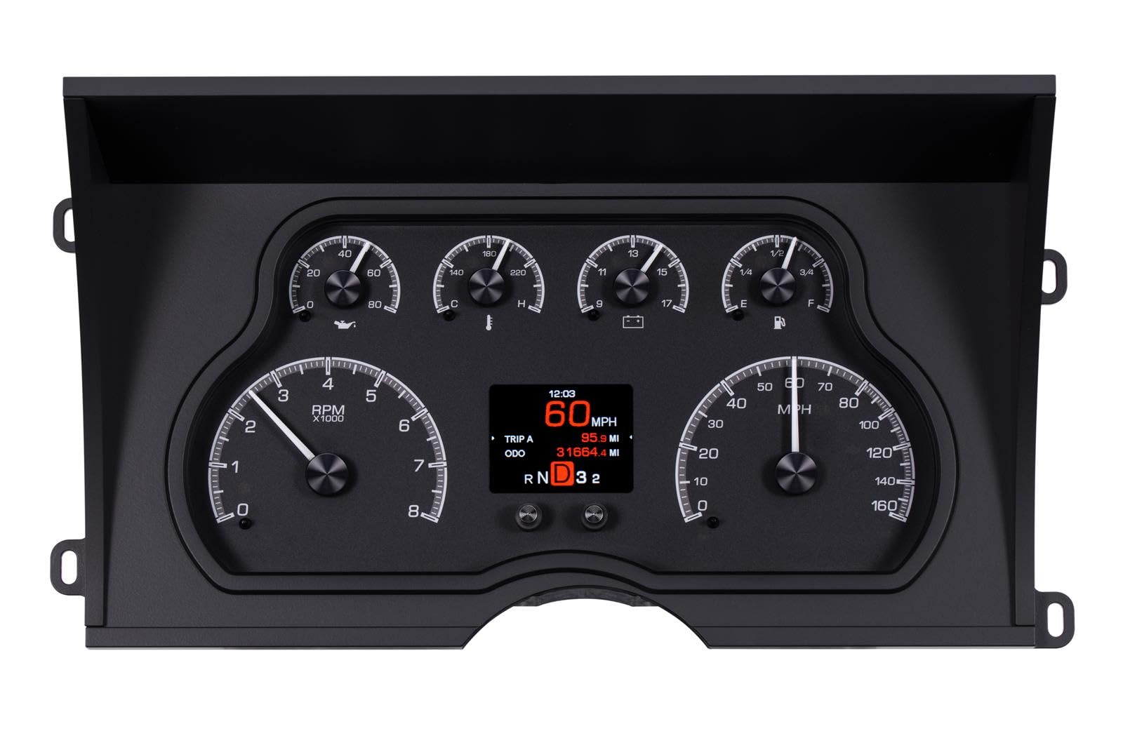 Dakota Digital HDX-88C-PU-K Analog Gauge System Compatible with 1988-94 Chevy/GMC Pickup Truck Black Alloy