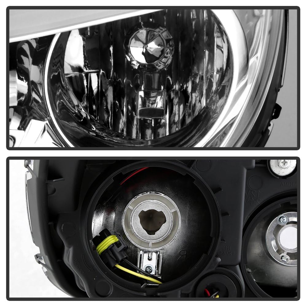 Spyder 2010-2017 Chevy Equinox Headlights (LS and LT Models only) with Light Bar -Low Beam-H11(Included) ; High Beam-9005(Included) ; Signal-7444NA(Included) - Chrome