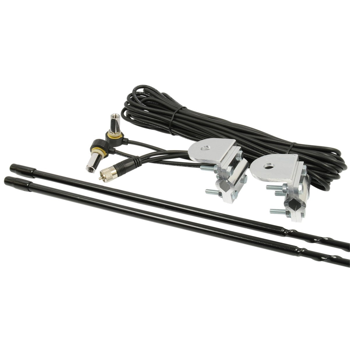 RoadPro Platinum Series RPPS-23KB Black 3 Foot 1000 Watt Dual Mirror Mount CB Antenna Kit