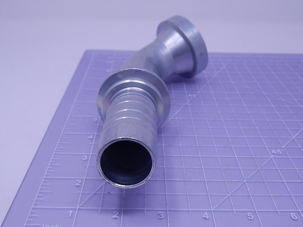 GlobalSpiral Couplings Gates 20GS-24FLC60-052, Caterpillar Style O-Ring Flange, Zinc Plated Carbon Steel, 7.80", 60° Bent Tube, 1 1/4" ID