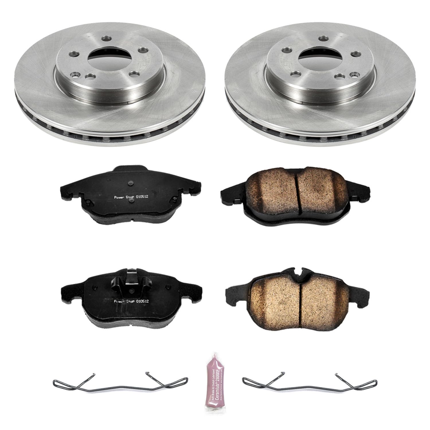 Power Stop KOE981 Rear Replacement Brake Kit-OE Brake Rotors & Ceramic Brake Pads For Saab 9-3 2003-2011 [Model Specific]