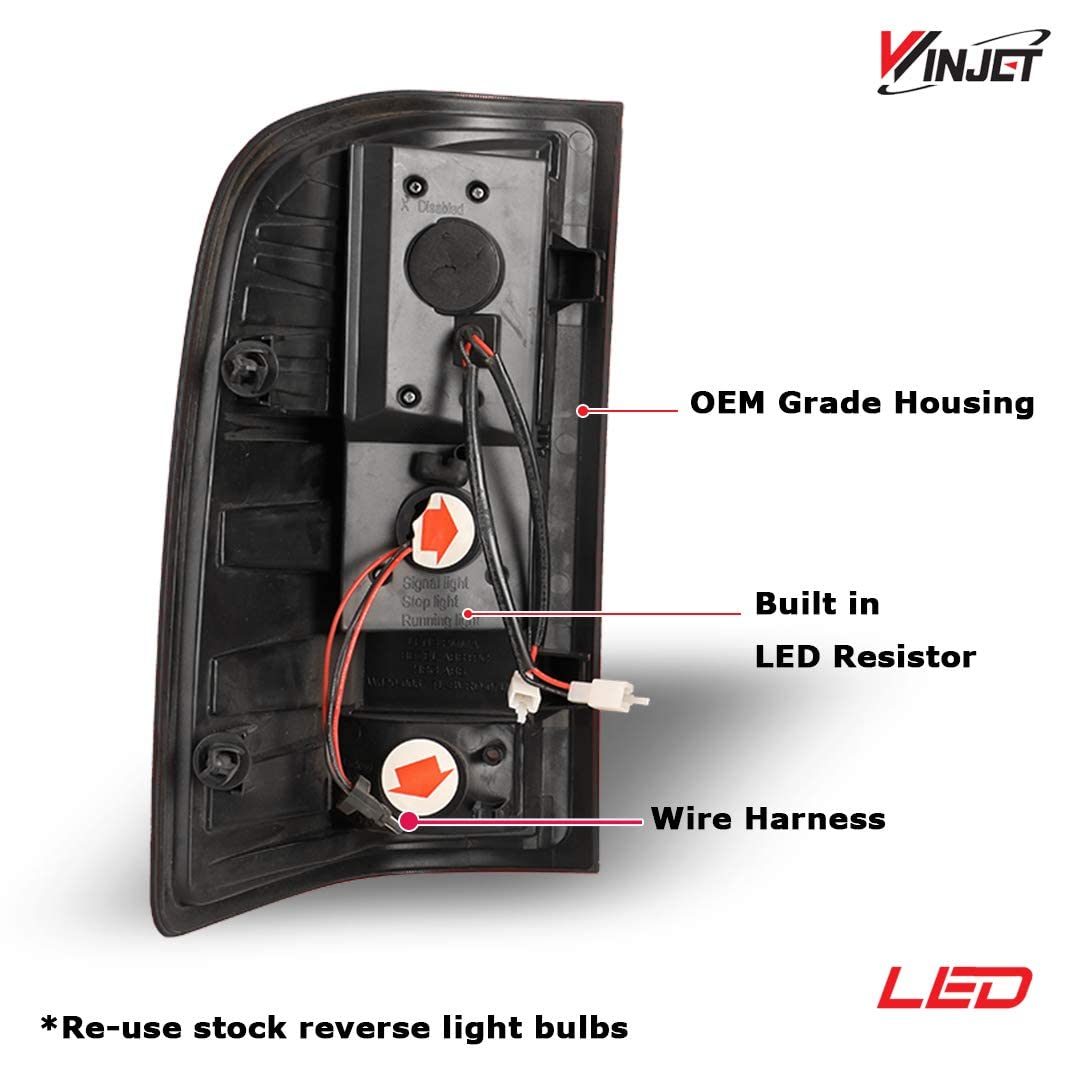 Winjet Tail Lights LED for 2008-2013 Chevy Silverado 1500, 2008-2014 Silverado 2500HD/ 3500HD, 2007 Chevy Silverado 1500/2500/ 3500 New Body, 2007-2014 GMC Sierra 1500/2500 HD/ 3500 HD SL/SLE
