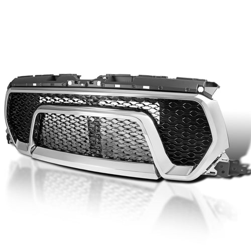 Chrome Shell Spec-D Tuning Glossy Black Mesh Front Bumper Hood Grille Compatible with 2019-2024 Ram 1500