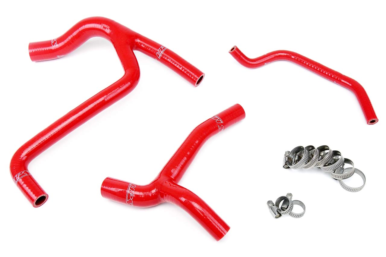 Red HPS 57-1243-RED Silicone Radiator Coolant Hose Kit