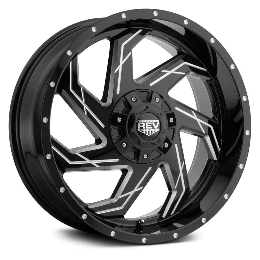 895 Series REV Wheels 895M-2123544 - 20x12-8.23 bs - 6x5.5/6x135 -Black/Machine Lip