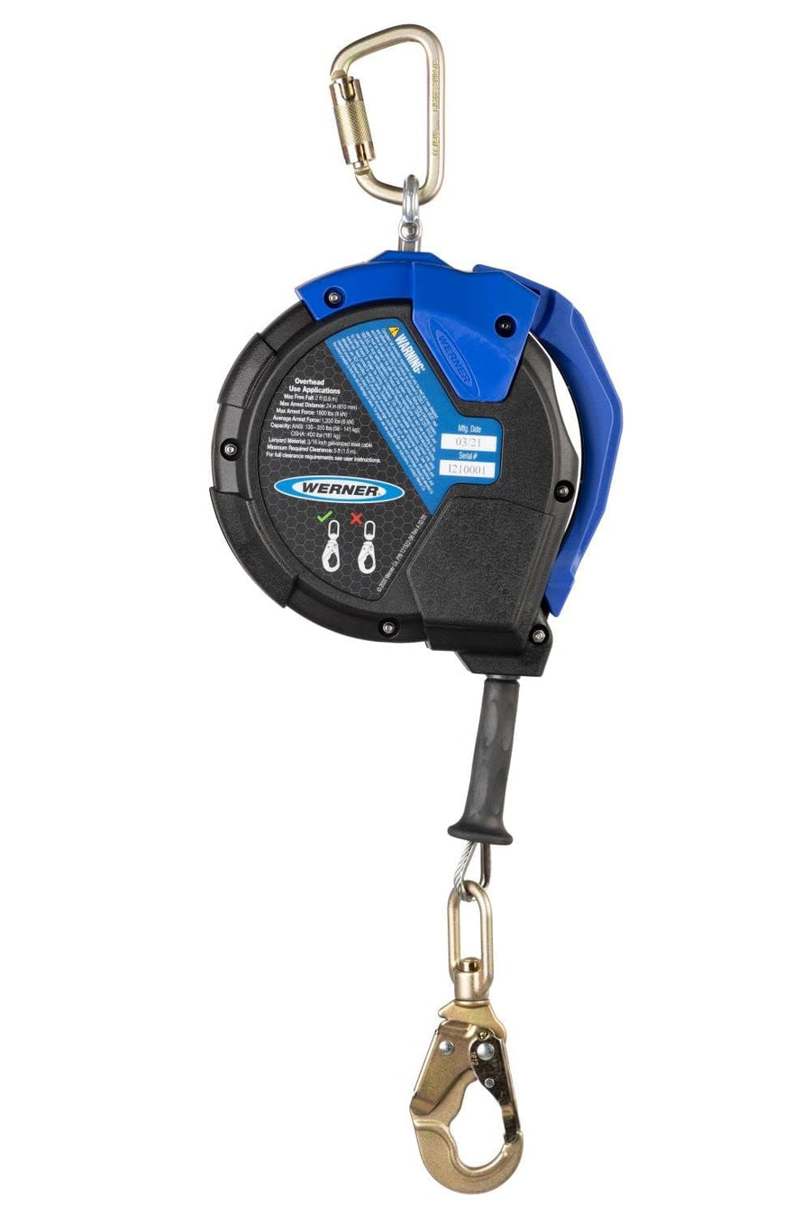 50ft Max Patrol Self-Retracting Lifeline, R410050 Galvanized Cable