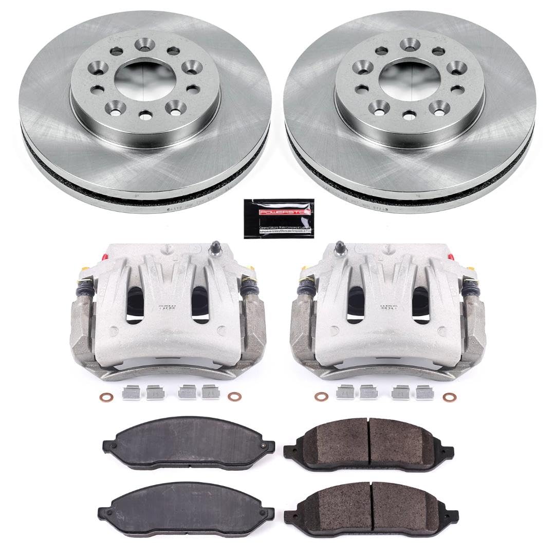 Power Stop KCOE3051 Replacement Autospeciality Front Caliper Kit - OE Rotors Ceramic Brake Pads Calipers For Ford Freestar 2004-2007 Mercury Monterey 2004-2007 [Vehicle Specific]