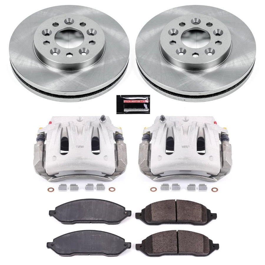 Power Stop KCOE3051 Replacement Autospeciality Front Caliper Kit - OE Rotors Ceramic Brake Pads Calipers For Ford Freestar 2004-2007 Mercury Monterey 2004-2007 [Vehicle Specific]