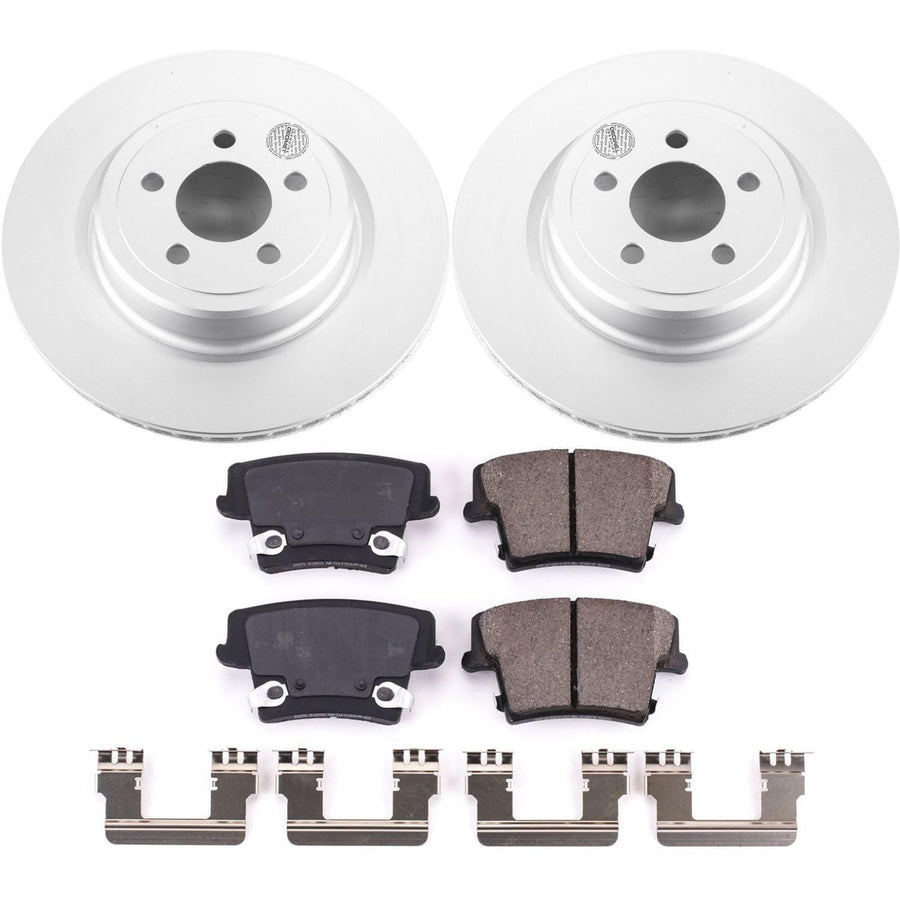 Power Stop Coated Brake Rotor CRK5486 and Ceramic Brake Pads- Rear For Dodge Charger 2006-2014, Dodge Magnum 2006-2008 [Model Specific]