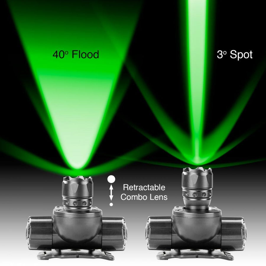 XKGLOW Green XK102001-G Hunting & Fishing Spot & Flood Retractable Lens CREE LED Headlight