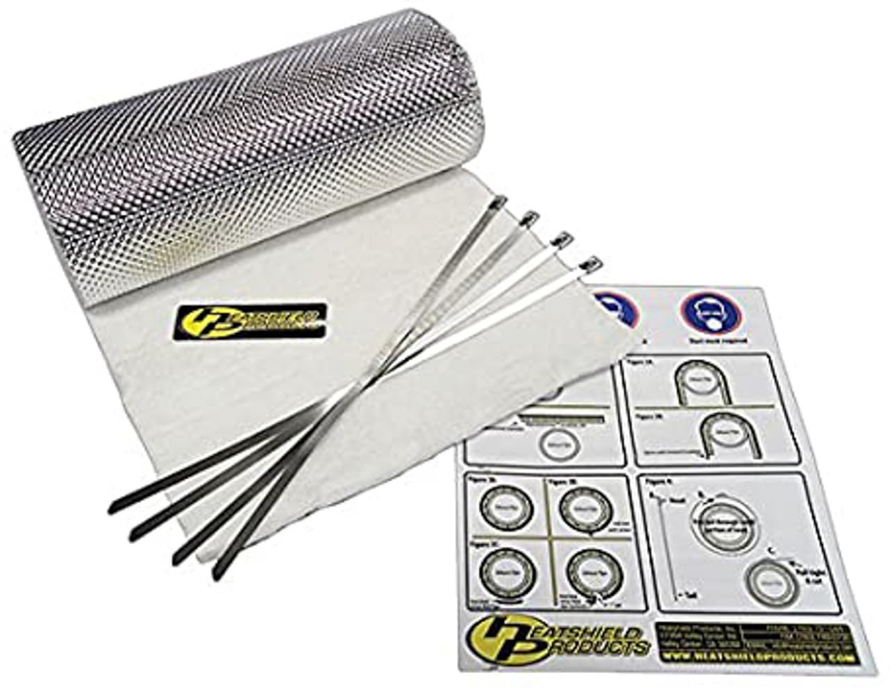 Heatshield Products Heatshield Armor Kit 1/2" Thick x 1' Wide x 5' Long Exhaust Heat Shield Kit with 4 Stainless Steel Locking Ties 176005