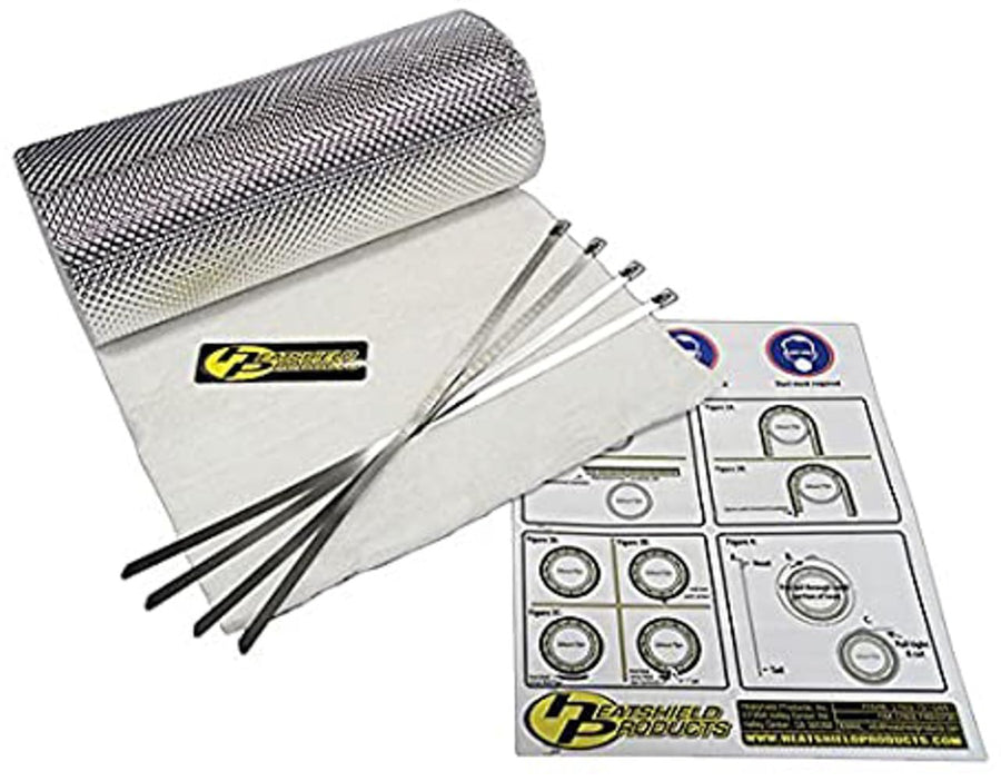 Heatshield Products Heatshield Armor Kit 1/2" Thick x 1' Wide x 5' Long Exhaust Heat Shield Kit with 4 Stainless Steel Locking Ties 176005