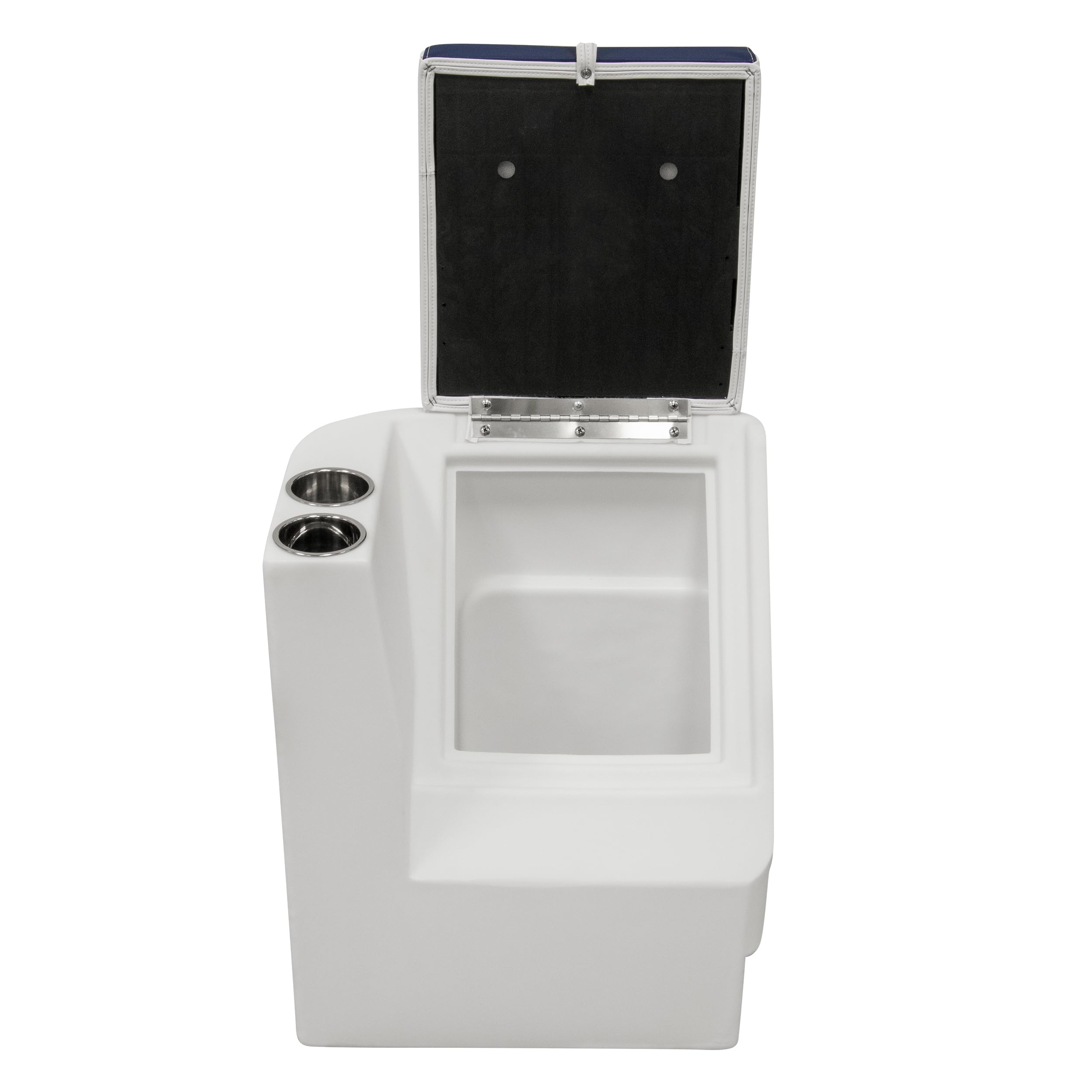 Wise DLX Series Pontoon Left Radius Lean Back Recliner - White/Mariner Blue DLX1305L-1904