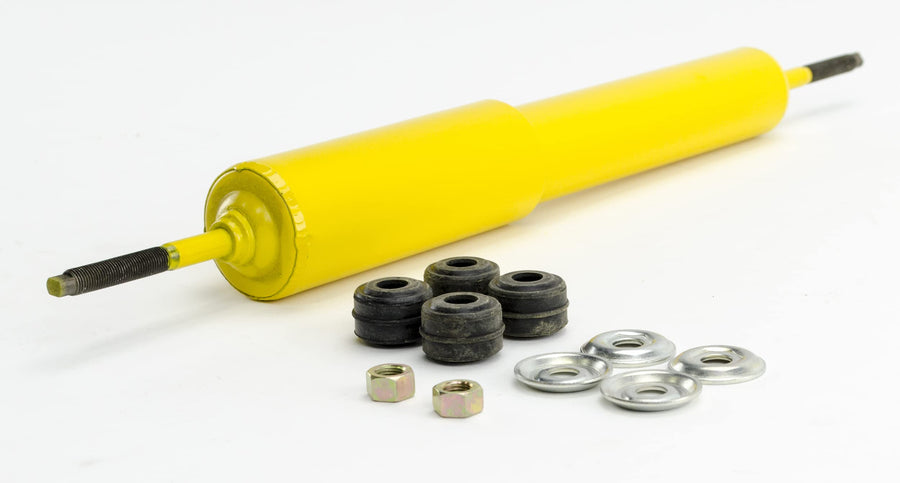 Heavy-Duty Lippert Replacement Shock for RV Trailer Suspension System, Yellow, Measures 8-5/8" Compressed, 13-1/2" Extended, Bolt-On, One Per Package - 283280