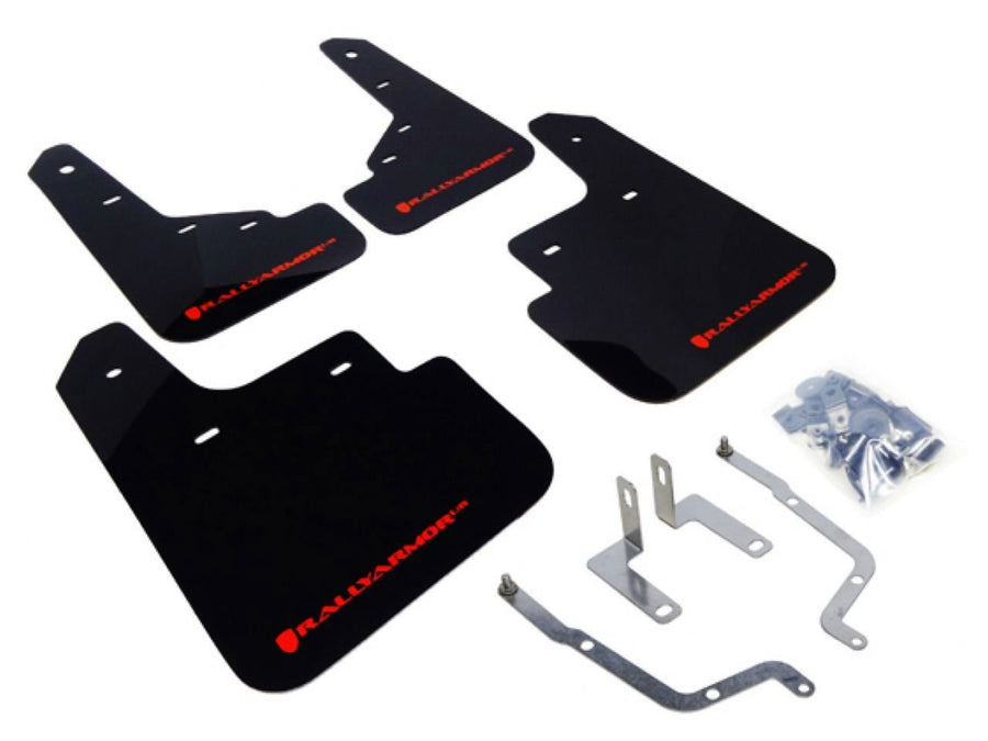 Rally Armor Black, Red MF31-UR-BLK/RD Mud Flap with Logo (2014+ Mazda3/Mazdaspeed3 UR), 1 Pack